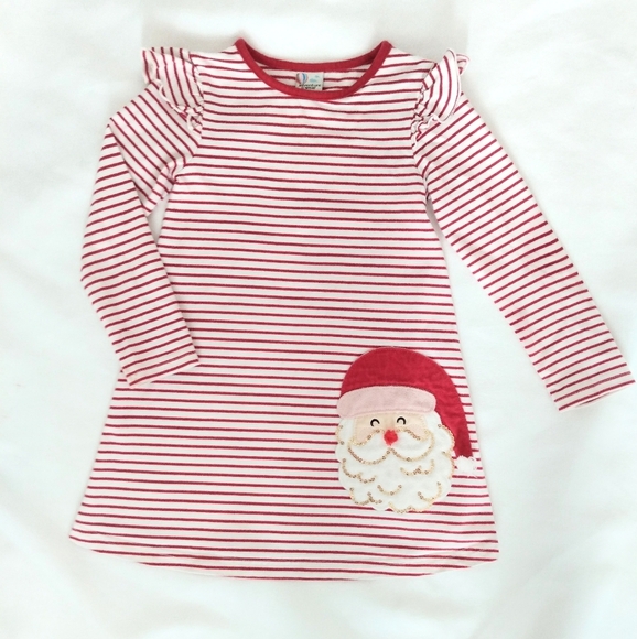 Copper key Christmas Santa striped long sleeve dress 5 - Picture 1 of 3